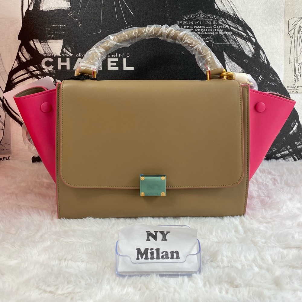 Celine Trapeze Tan and Pink
